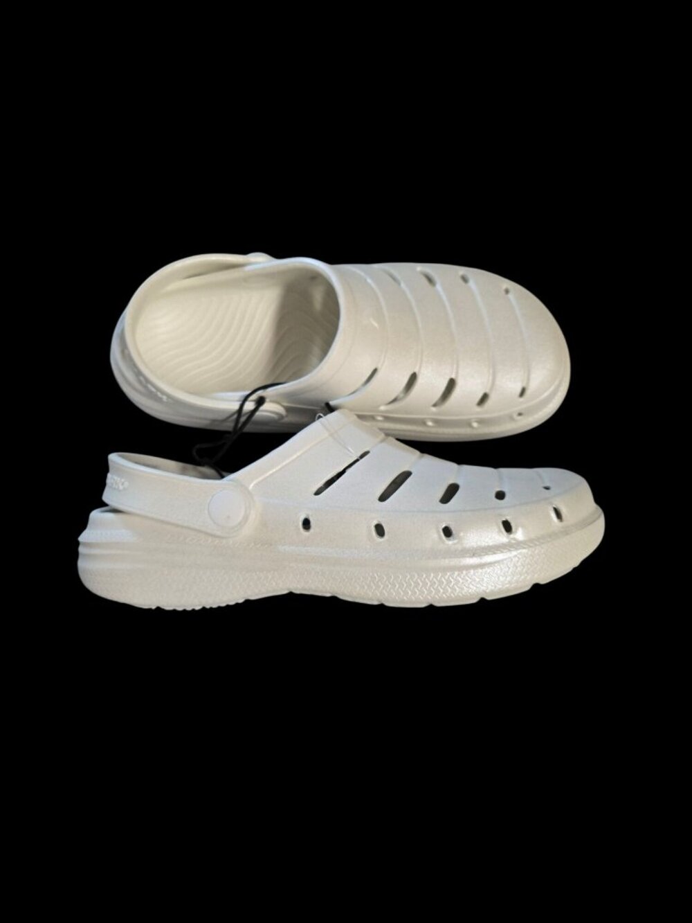 Rugged Shark Little Girls' Swivel-Strap EVA Clogs Size 9 - White EVA Water Shoes - Picture 2 of 4